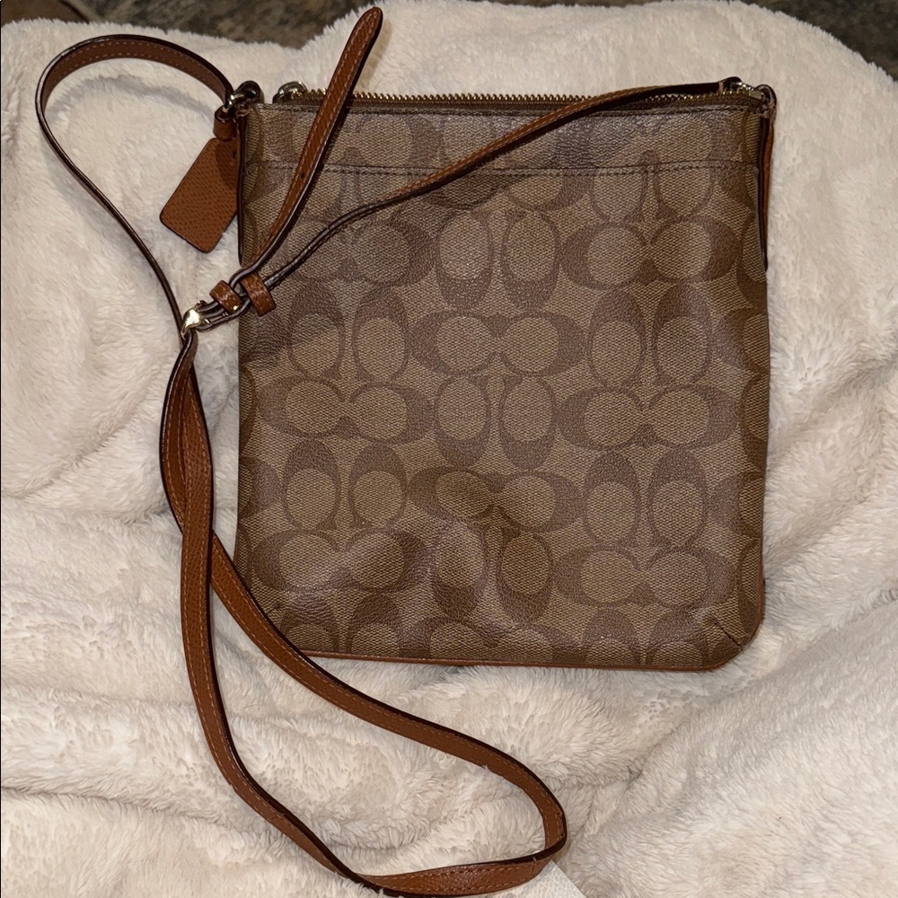 Coach Signature Brown Crossbody Bag